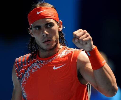 Rafael Nadal (Spanien) jubelt -  Tennis Herren Australian Open 2008, Grand Slam, ATP Tour Einzelbild Melbourne Tennis Herren Australian Open 2008, Grand Slam, ATP Tour Einzelbild Melbourne