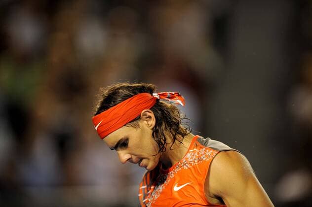 Rafael Nadal (Spanien) enttäuscht -  Tennis Herren Australian Open 2008, Grand Slam, ATP Tour Einzelbild Melbourne Enttäuschung, Tennis Herren Australian Open 2008, Grand Slam, ATP Tour Einzelbild Melbourne Enttäuschung,