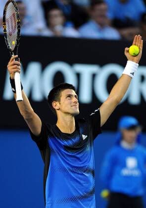 Novak Djokovic (Serbien) jubelt - Tennis Herren Australian Open 2008, Grand Slam, ATP Tour, Finale, Endspiel Einzelbild Melbourne Freude, Tennis Herren Australian Open 2008, Grand Slam, ATP Tour, Finale, Endspiel Einzelbild Melbourne Freude,