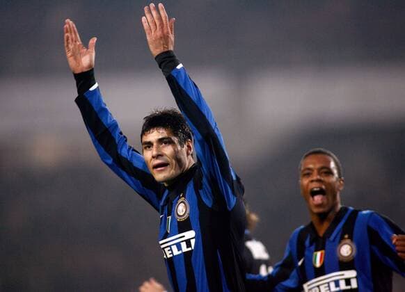 Julio Ricardo Cruz (Inter Mailand) - Torjubel -  Fußball Herren Coppa Italia 2007 2008, Italienischer Pokal, Pokalspiel, FC Internazionale Mailand Gruppe Turin Freude, Fußball Herren Coppa Italia 2007 2008, Italienischer Pokal, Pokalspiel, FC Internazionale Mailand Gruppe Turin Freude,