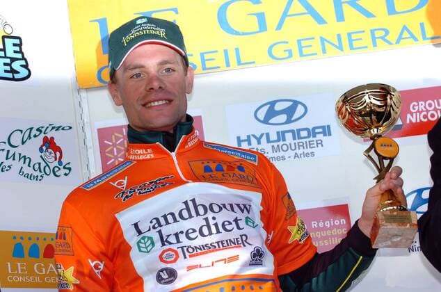 Jan Kuyckx (Belgien Landbouwkrediet) - Sieger der 1. Etappe bei der Etoile de Besseges 2008 -  Radsport Herren Etoile de Besseges 2008, Straßenradsport, Straße, Rad Einzelbild 1. Etappe: Grau du Roi Freude, Radsport Herren Etoile de Besseges 2008, Straßenradsport, Straße, Rad Einzelbild 1. Etappe: Grau du Roi Freude,