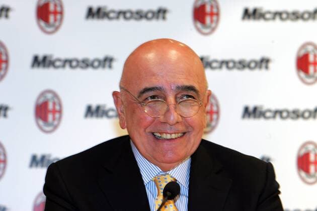 Vizepräsident Adriano Galliani (AC Mailand) freut sich auf die Zusammenarbeit mit Werbepartner Microsoft - Fußball Herren Serie A 2007 2008, 1. Italienische Liga, AC Milan, Pressekonferenz, Pressetermin Porträt Mailand Freude, Fußball Herren Serie A 2007 2008, 1. Italienische Liga, AC Milan, Pressekonferenz, Pressetermin Porträt Mailand Freude,