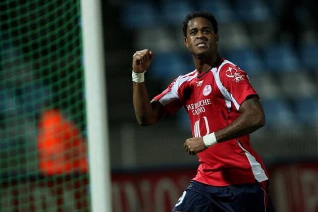 Patrick Kluivert (Lille) - Torjubel -  Fußball Herren Ligue 1 2007 2008, 1. Französische Liga, OSC Lille Einzelbild Lille Freude, Fußball Herren Ligue 1 2007 2008, 1. Französische Liga, OSC Lille Einzelbild Lille Freude,