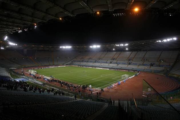 Leeres Stadio Olimpico - Heimspielstätte des AS Rom -  - NOxONLINExUSE Fußball EC 1 Herren Champions League 2007 2008, Roma Totale Stadio Olimpico, Olympiastadion Rom Leere, Fußball EC 1 Herren Champions League 2007 2008, Roma Totale Stadio Olimpico, Olympiastadion Rom Leere,