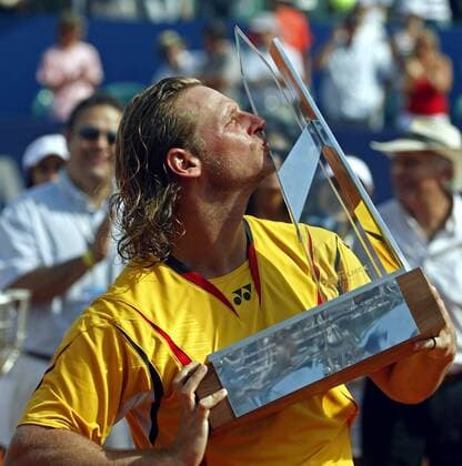 David Nalbandian (Argentinien) gewinnt das ATP Turnier Buenos Aires 2008 -  (pan24654) Tennis Herren ATP Turnier 2008, Tour Einzelbild Buenos Aires Freude, Tennis Herren ATP Turnier 2008, Tour Einzelbild Buenos Aires Freude,