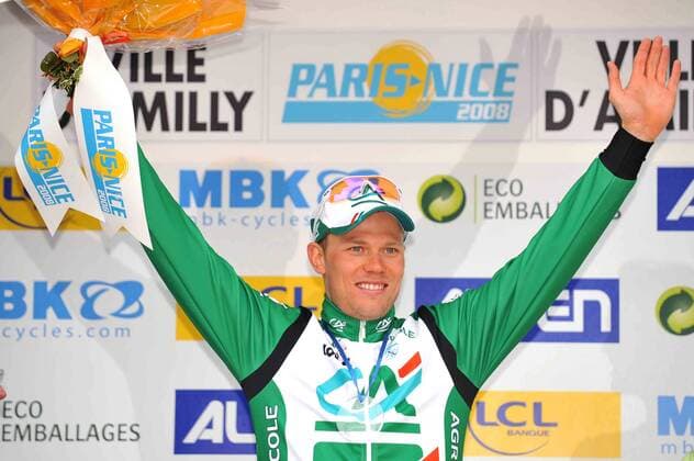 Thor Hushovd (Norwegen Credit Agricole) gewinnt den Paris Nizza Prolog 2008 - Radsport Herren Paris Nizza 2008, Prolog, , Straßenradsport, Straße, Rad, Einzelzeitfahren, Zeitfahren Einzelbild Amily Begeisterung, Freude, Radsport Herren Paris Nizza 2008, Prolog, , Straßenradsport, Straße, Rad, Einzelzeitfahren, Zeitfahren Einzelbild Amily Begeisterung, Freude,