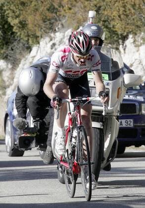 Ausreißer Jens Voigt (Deutschland CSC) im Fokus Radsport Herren Paris Nizza 2008, Straßenradsport, Straße, Rad, Gruppe 4. Etappe: Montelimar - Mont Ventoux Radsport Herren Paris Nizza 2008, Straßenradsport, Straße, Rad, Gruppe 4. Etappe: Montelimar - Mont Ventoux