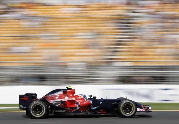 Sebastian Vettel (Deutschland Toro Rosso) in seinem Boliden Motorsport Grand Prix Herren Großer Preis von Australien 2008, Formel 1 Weltmeisterschaft, F1, F, GP, WM Einzelbild Albert Park Melbourne Dynamik, Motorsport Grand Prix Herren Großer Preis von Australien 2008, Formel 1 Weltmeisterschaft, F1, F, GP, WM Einzelbild Albert Park Melbourne Dynamik,