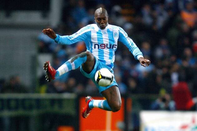 Djibril Cisse (Marseille) am Ball -  (pan24895) Fußball Herren Ligue 1 2007 2008, 1. Französische Liga, Olympique de Marseille, OM Einzelbild Lens Dynamik, Fußball Herren Ligue 1 2007 2008, 1. Französische Liga, Olympique de Marseille, OM Einzelbild Lens Dynamik,