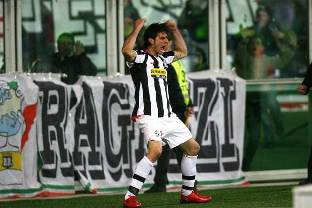 Torjubel Vincenzo Iaquinta (Juventus Turin) - Fußball Herren Serie A 2007 2008, 1. Italienische Liga, Juventus Turin, Juve Einzelbild Turin Freude, Begeisterung, Fußball Herren Serie A 2007 2008, 1. Italienische Liga, Juventus Turin, Juve Einzelbild Turin Freude, Begeisterung,
