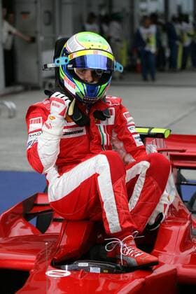 Felipe Massa (Brasilien Ferrari) bejubelt seine Pole Position beim GP von Malaysia 2008 Motorsport Grand Prix Herren Großer Preis von Malaysia 2008, Formel 1 Weltmeisterschaft, F1, F, GP, WM, Qualifying Einzelbild Kuala Lumpur Sepang Freude, Motorsport Grand Prix Herren Großer Preis von Malaysia 2008, Formel 1 Weltmeisterschaft, F1, F, GP, WM, Qualifying Einzelbild Kuala Lumpur Sepang Freude,