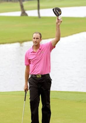 Geoff Ogilvy (Australien) jubelt - (Icon7960003) Golf Herren WGC CA Championship 2008, PGA Tour Einzelbild Doral Miami Freude, Golf Herren WGC CA Championship 2008, PGA Tour Einzelbild Doral Miami Freude, EDITORIAL USE ONLY