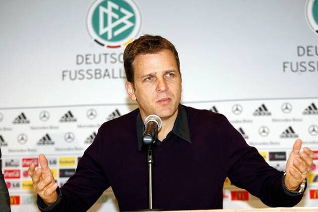 Teammanager Oliver Bierhoff (Deutschland) - Pressekonferenz Fußball Herren 2008, Nationalteam, Pressetermin, Pressekonferenz Einzelbild Basel Fußball Herren 2008, Nationalteam, Pressetermin, Pressekonferenz Einzelbild Basel