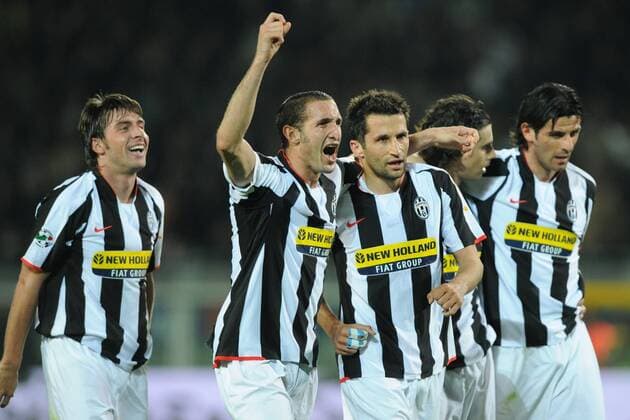 Torjubel Juventus Turin, u.a. Hasan Salihamidzic (Mitte) -  Fußball Herren Serie A 2007 2008, 1. Italienische Liga, Juventus Turin Juve Gruppe Turin Freude, Fußball Herren Serie A 2007 2008, 1. Italienische Liga, Juventus Turin Juve Gruppe Turin Freude,