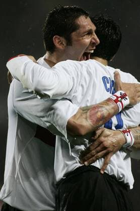 Marco Materazzi (Inter Mailand, li.) - Torjubel -  Fußball Herren Serie A 2007 2008, 1. Italienische Liga, FC Internazionale Mailand, Inter Gruppe Turin Freude, Begeisterung, Fußball Herren Serie A 2007 2008, 1. Italienische Liga, FC Internazionale Mailand, Inter Gruppe Turin Freude, Begeisterung,