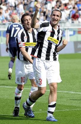 Giorgio Chiellini (re.) und Alessandro del Piero (beide Juventus Turin) - Torjubel -  Fußball Herren Serie A 2007 2008, 1. Italienische Liga, Juve Gruppe Turin Fußball Herren Serie A 2007 2008, 1. Italienische Liga, Juve Gruppe Turin