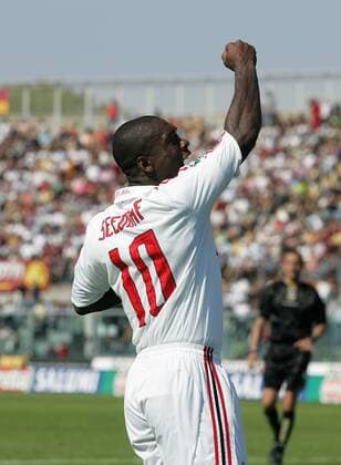 Clarence Seedorf (AC Mailand) - Torjubel - Fußball Herren Serie A 2007 2008, 1. Italienische Liga, AC Mailand, Milan Einzelbild Livorno Freude, Fußball Herren Serie A 2007 2008, 1. Italienische Liga, AC Mailand, Milan Einzelbild Livorno Freude,