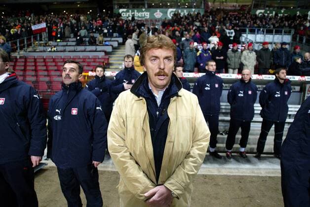 Nationaltrainer Zbigniew Boniek (Polen) -  (APS126949) Fußball Herren Nationalteam 2002, Einzelbild Kopnehagen Fußball Herren Nationalteam 2002, Einzelbild Kopnehagen