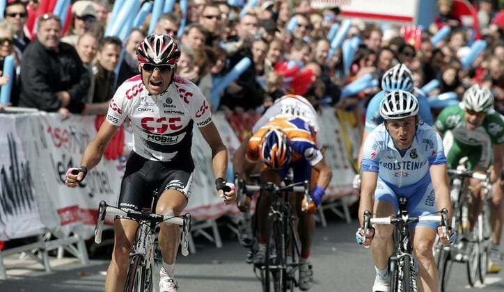 Karsten Kroon (Niederlande CSC, li.) gewinnt vor Davide Rebellin (Italien Gerolsteiner) Rund um den Henninger Turm 2008 Radsport Herren Rund um den Henninger Turm 2008, Straßenradsport, Straße, Rad, Vdig Gruppe Frankfurt M. Freude, Radsport Herren Rund um den Henninger Turm 2008, Straßenradsport, Straße, Rad, Vdig Gruppe Frankfurt M. Freude,