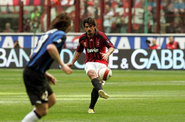 Gennaro Gattuso (AC Mailand, re.) - Fußball Herren Serie A 2007 2008, 1. Italienische Liga, AC Mailand - FC Internazionale Mailand 2:1, Inter, Vdig Gruppe Mailand Dynamik, Fußball Herren Serie A 2007 2008, 1. Italienische Liga, AC Mailand - FC Internazionale Mailand 2:1, Inter, Vdig Gruppe Mailand Dynamik,