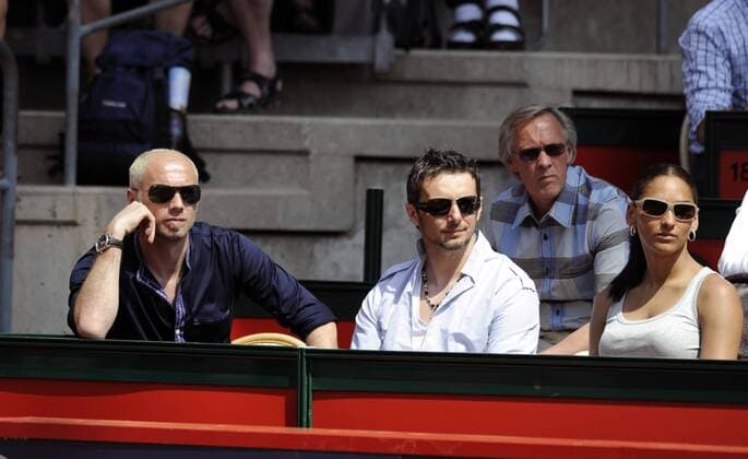 Sergej Barbarez (Bosnien Bayer 04 Leverkusen, li.) und Teammanager Bernd Wehmeyer (HSV, 2.v.re.) zu Gast bei den Hamburger Masters Series 2008 Tennis Herren Masters Series Hamburg 2008, ATP Tour, Fußball, Hamburger SV, Vdig Gruppe Am Hamburger Rothenbaum Hamburg Tennis Herren Masters Series Hamburg 2008, ATP Tour, Fußball, Hamburger SV, Vdig Gruppe Am Hamburger Rothenbaum Hamburg