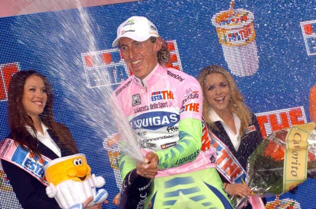 Franco Pellizotti (Italien Liquigas), Träger des rosa Trikots nach der 3. Etappe des Giro d Italia 2008 -  Radsport Herren Giro d Italia 2008, ditalia, Straßenradsport, Straße, Rad, Vdig Gruppe 3. Etappe: Catania - Milazzo Freude, Begeisterung, Radsport Herren Giro d Italia 2008, ditalia, Straßenradsport, Straße, Rad, Vdig Gruppe 3. Etappe: Catania - Milazzo Freude, Begeisterung,