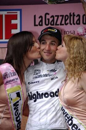 Morris Possoni (Italien High Road), Träger des weißen Trikots nach der 3. Etappe des Giro d Italia 2008 -  Radsport Herren Giro d Italia 2008, ditalia, Straßenradsport, Straße, Rad, Vdig Gruppe 3. Etappe: Catania - Milazzo Radsport Herren Giro d Italia 2008, ditalia, Straßenradsport, Straße, Rad, Vdig Gruppe 3. Etappe: Catania - Milazzo
