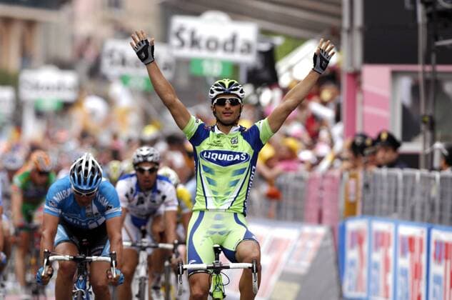 Daniele Bennati (Italien Liquigas, re.) gewinnt vor Erik Zabel (Deutschland Milram, li.) die 3. Etappe des Giro d Italia 2008 -  Radsport Herren Giro d Italia 2008, ditalia, Straßenradsport, Straße, Rad, Vdig Gruppe 3. Etappe: Catania - Milazzo Radsport Herren Giro d Italia 2008, ditalia, Straßenradsport, Straße, Rad, Vdig Gruppe 3. Etappe: Catania - Milazzo