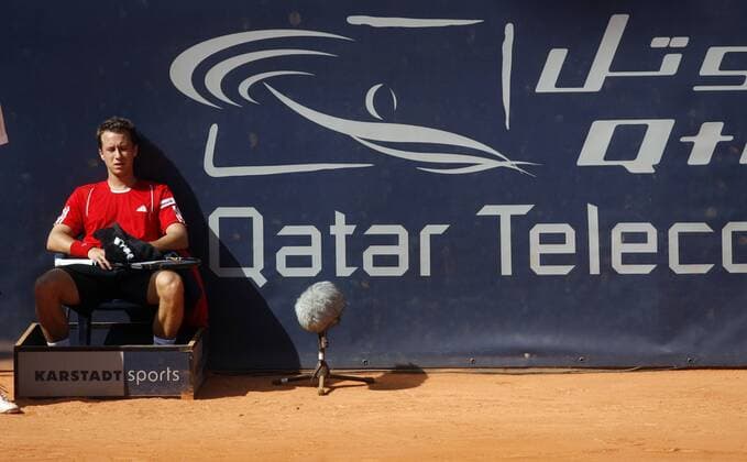 Philipp Kohlschreiber (Deutschland) erschöpft und enttäuscht Tennis Herren Masters Series Hamburg 2008, ATP Tour Einzelbild Hamburger Rothenbaum Hamburg Enttäuschung, Erschöpfung, Tennis Herren Masters Series Hamburg 2008, ATP Tour Einzelbild Hamburger Rothenbaum Hamburg Enttäuschung, Erschöpfung,