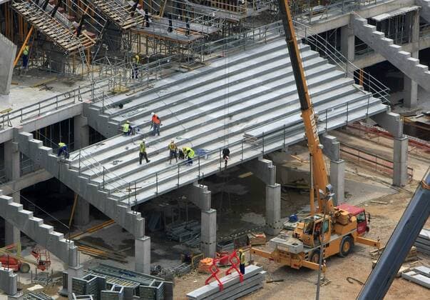 Fußball, Stadiongeschichte FC Valencia Baustelle des Estadio Mestalla Nuevo, zukünftige Heimspielstätte von Valencia - - NOxONLINExUSE Fußball Herren Primera Division 2007 2008, 1. Spanische Liga, Valencia CF, Totale Mestalla Nuevo, Estadio Valencia Fußball Herren Primera Division 2007 2008, 1. Spanische Liga, Valencia CF, Totale Mestalla Nuevo, Estadio Valencia