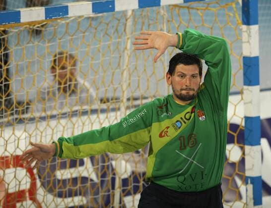 Torwart Arpad Sterbik (Ciudad Real) Handball EC 1 Herren Champions League 2007 2008, Finale, BM Ciudad Real Einzelbild Kiel Konzentration, Handball EC 1 Herren Champions League 2007 2008, Finale, BM Ciudad Real Einzelbild Kiel Konzentration,
