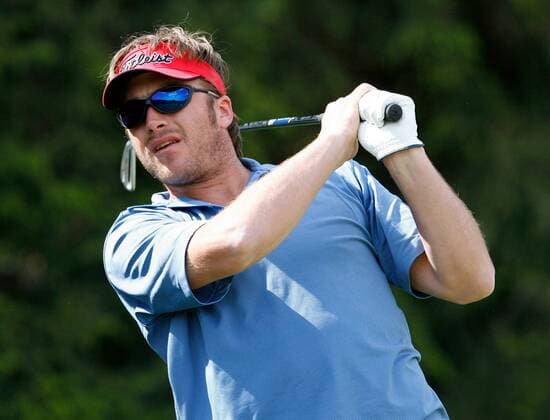 Bode Miller (USA) anlässlich der Ski und Golf WM - Alpiner Skilauf WM Herren Ski und Golf WM 2008, Ski Alpin, Skisport, Ausgleich, Ausgleichssport Einzelbild Kaprun, Zell am See Alpiner Skilauf WM Herren Ski und Golf WM 2008, Ski Alpin, Skisport, Ausgleich, Ausgleichssport Einzelbild Kaprun, Zell am See