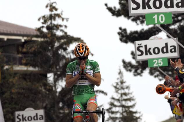 Emanuele Sella (Italien CSF Group Navigare) -  Radsport Herren Giro d Italia 2008, dItalia, Straßenradsport, Straße, Rad Einzelbild 7. Etappe: Vasto - Pescocostanzo Enttäuschung, Radsport Herren Giro d Italia 2008, dItalia, Straßenradsport, Straße, Rad Einzelbild 7. Etappe: Vasto - Pescocostanzo Enttäuschung,