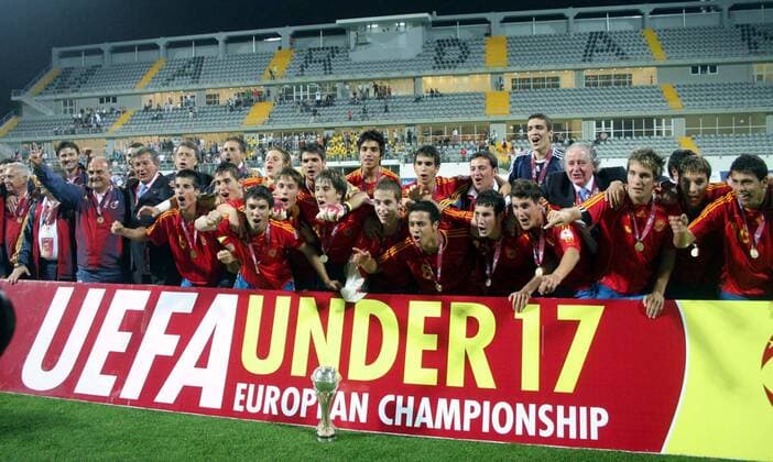 U17 Europameister Spanien - Fußball EM Herren U17 EM 2008, U 17 Nationalmannschaft, Nationaltrikot, Junioren, Jugend Nachwuchs Finale, Länderspiel Totale Kundu Freude, Begeisterung, Fußball EM Herren U17 EM 2008, U 17 Nationalmannschaft, Nationaltrikot, Junioren, Jugend Nachwuchs Finale, Länderspiel Totale Kundu Freude, Begeisterung,