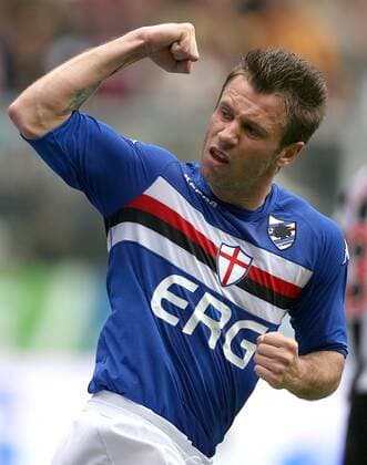Antonio Cassano (Sampdoria Genua) - Torjubel -  Fußball Herren Serie A 2007 2008, 1. Italienische Liga, Sampdoria Genua Einzelbild Genua Freude, Fußball Herren Serie A 2007 2008, 1. Italienische Liga, Sampdoria Genua Einzelbild Genua Freude,