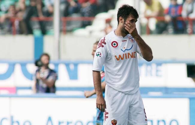 Mirko Vucinic (AS Rom) -  Fußball Herren Serie A 2007 2008, 1. Italienische Liga, AS Roma Einzelbild Catania Enttäuschung, Fußball Herren Serie A 2007 2008, 1. Italienische Liga, AS Roma Einzelbild Catania Enttäuschung,