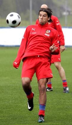 Milan Baros (Tschechien) -  Fußball EM Herren Vorschau EURO 2008, Nationalteam, Trainingslager, Training Einzelbild Bad Kleinkirchheim Dynamik, Fußball EM Herren Vorschau EURO 2008, Nationalteam, Trainingslager, Training Einzelbild Bad Kleinkirchheim Dynamik,