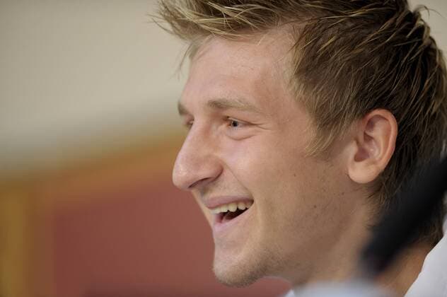 Marko Marin (Deutschland) - Pressekonferenz während des Trainingslagers auf Mallorca Fußball Herren DFB Pressekonferenz 2008, Nationalmannschaft, Trainingslager, Pressetermin Porträt Palma de Mallorca Freude, Fußball Herren DFB Pressekonferenz 2008, Nationalmannschaft, Trainingslager, Pressetermin Porträt Palma de Mallorca Freude,