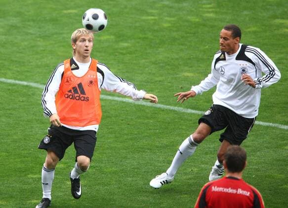 Marko Marin (li.) und Jermaine Jones (beide Deutschland) Fußball EM Herren EM 2008, Euro, Vorschau, Nationalmannschaft Gruppe Palma de Mallorca
