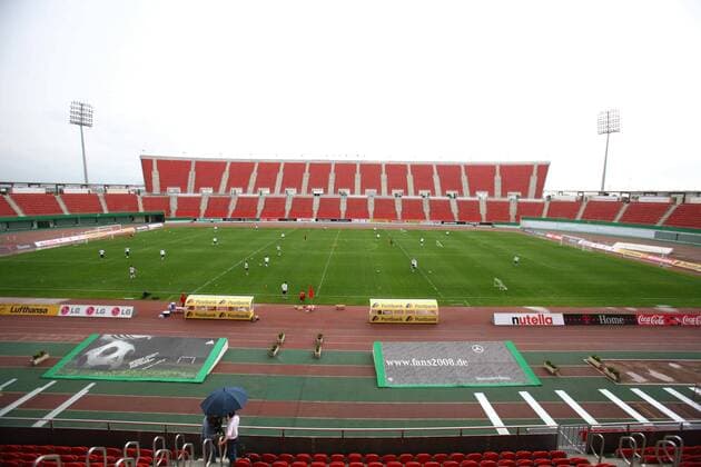 Training der deutschen Nationalmannschaft im Stadion San Moix auf Mallorca - Heimspielstätte von RCD Mallorca Fußball EM Herren EM 2008, Euro, Vorschau, Nationalmannschaft, Primera Division, 1. Spanische Liga, RCD Mallorca Totale Estadio San Moix Palma de Mallorca Leere,