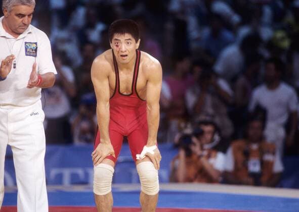 Kosei Akaishi (Japan) Ringen OS Sommer Herren Olympische Spiele Barcelona 1992, Sommerspiele, Gruppe Aufnahmedatum geschätzt Barcelona