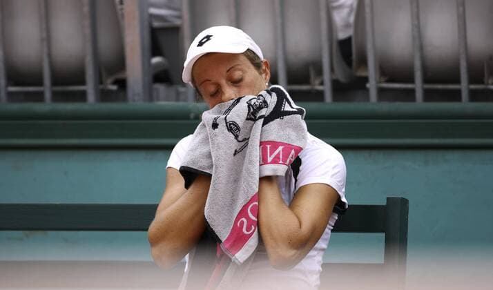 Martina Müller (Deutschland) Tennis Damen French Open 2008, WTA Tour, Grand Slam, Vdig Einzelbild Roland Garros Paris Enttäuschung,