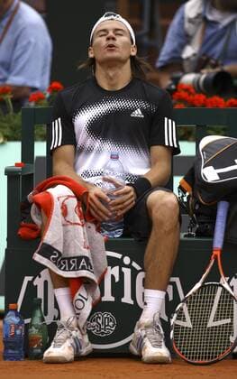 Guillermo Coria (Argentinien) Tennis Herren French Open 2008, ATP Tour, Grand Slam, Vdig Einzelbild Roland Garros Paris
