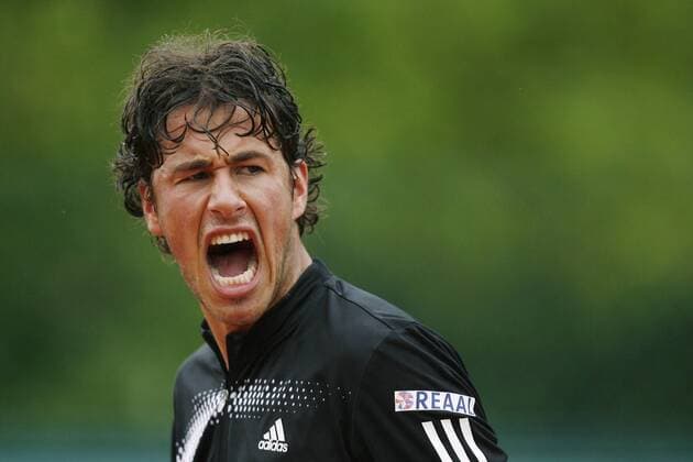 Robin Haase (Niederlande) wütend Tennis Herren French Open 2008, Grand Slam, ATP Tour Einzelbild Roland Garros Paris Enttäuschung, Verzweiflung