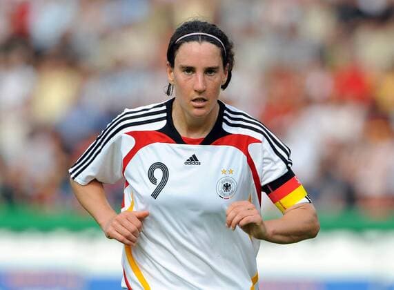 Birgit Prinz (Deutschland) Fußball Länderspiel Damen EM Qualifikation 2008, Nationalteam, Nationaltrikot, Frauen, Frauenfußball Einzelbild Kassel
