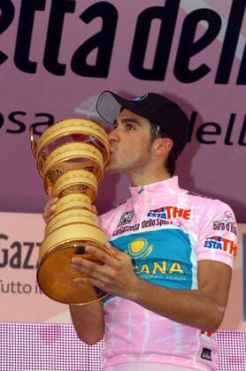 Alberto Contador (Spanien Astana) gewinnt den Giro d Italia 2008 -  Radsport Herren Giro d Italia 2008, ditalia, Straßenradsport, Straße, Rad, Gesamtsieger, Gesamtsieg Einzelbild 21. Etappe: Cesano Maderno - Mailand Freude,
