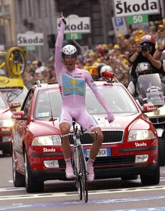 Alberto Contador (Spanien Astana) gewinnt den Giro d Italia 2008 -  Radsport Herren Giro d Italia 2008, ditalia, Straßenradsport, Straße, Rad, Gesamtsieger, Gesamtsieg Einzelbild 21. Etappe: Cesano Maderno - Mailand Freude,