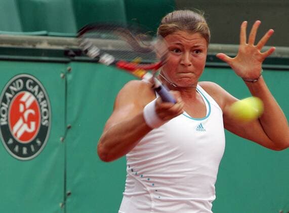 Dinara Safina (Rußland) -  (PAR20080602109) Tennis Damen French Open 2008, Grand Slam, WTA Tour Einzelbild Roland Garros Paris Dynamik,