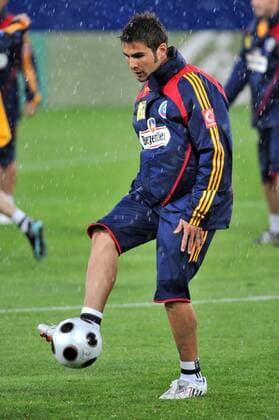 Adrian Mutu (Rumänien) am Ball -  Fußball EM Herren Vorschau EURO 2008, Nationalmannschaft, Training Einzelbild St. Gallen Dynamik,