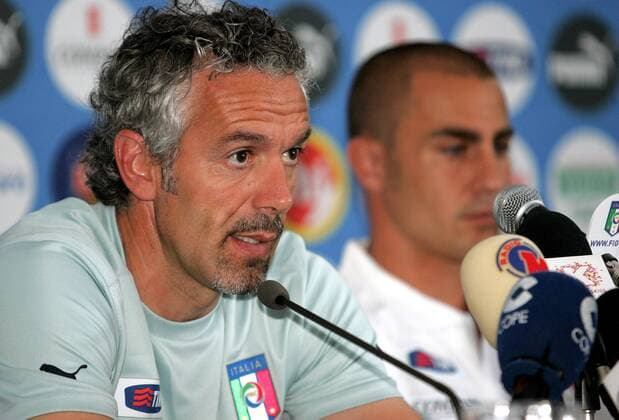 Nationaltrainer Roberto Donadoni (Italien) - Pressekonferenz -  Fußball EM Herren Vorschau Euro 2008, Nationalteam, Pressekonferenz, Pressetermin, Einzelbild Oberwaltersdorf